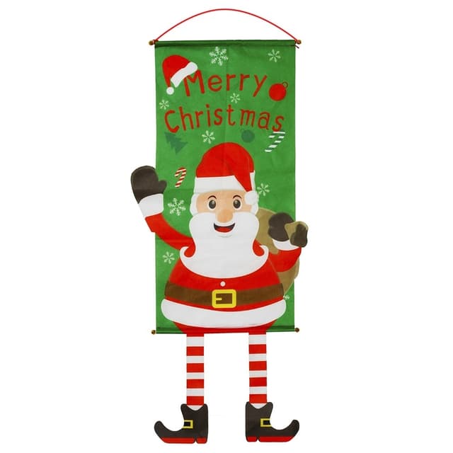 God jul flagg jul hengende banner dørdekor - julenissen