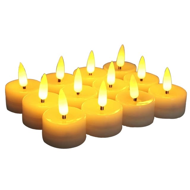 12 st LED-ljusbatteri Elektroniskt ljus - Gult ljus
