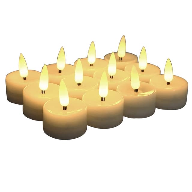 12 st LED-ljusbatteri Elektroniskt ljus - Varmvitt ljus