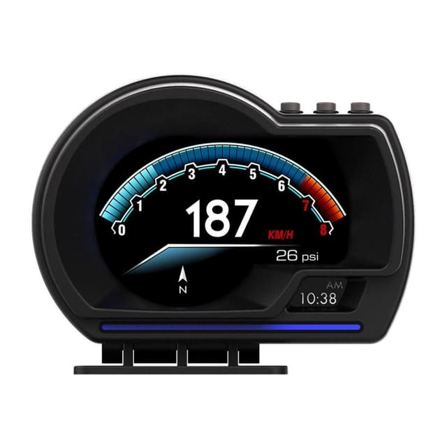 Hastighetsmätare HUD OBD2 GPS Display överhastighet varvtalslarm