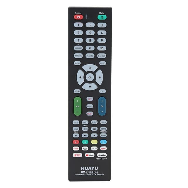 HUAYU RM-L1388 Pro TV fjernbetjening Erstatning for LCD LED