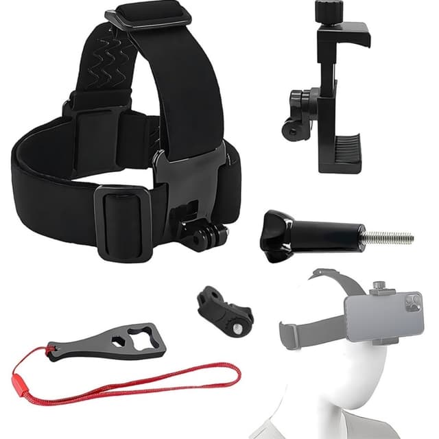 5 - i - 1 Aktion Kamera Tillbehör Set Huvudrem klämma etc för GoPro