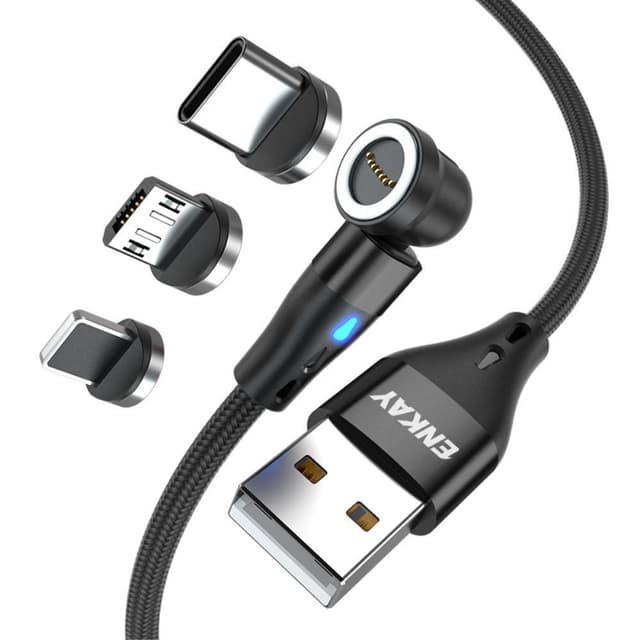 1 m latauskaapeli 3-in-1 magneettinen Lightning-/Type-C/Micro