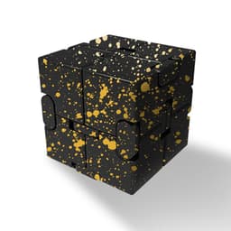 Fidget Toy Relaxation Infinite Cube Metal Flip Cube Svart-Gul