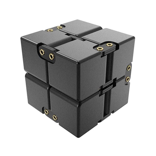 Fidget Toy Stress Avslappning Infinite Cube Flip Kub Svart