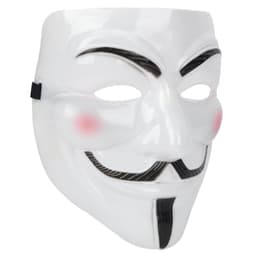 Anonym ansiktsmaske Guy Fawkes - Hvit-Rød