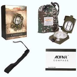Kompass AOFAR Metall Utomhus Vandring Camping Fluorescerande