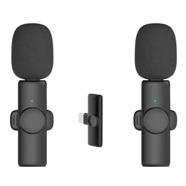 USB-C 2,4 GHz trådlös Lavalier-mikrofon (2 Mics+1-mottagare)