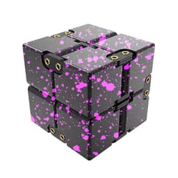 Fidget Toy Stress Avslappning Infinite Cube Flip Kub Svart-Rose