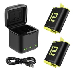TELESIN til GoPro Hero 12 11 10 9 Ladestasjon med 2 batterier