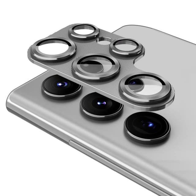 ENKAY kameralinsedeksel til Samsung Galaxy S24 Ultra aluminiumslegering+herdet glass
