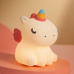 Søt Unicorn Horse Silikon LED nattlys Nattbordlampe til hjemmet