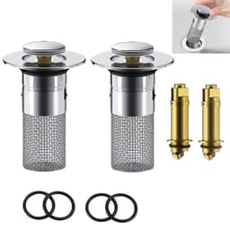 2 stk Pop-up servantstopper Dreneringsfilter Hårfangersil for dusjvask