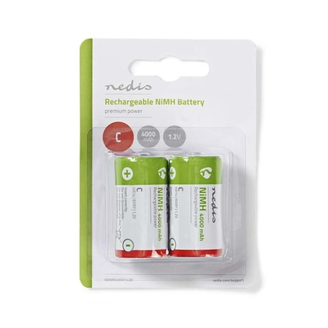 Nedis Oppladbare batteri C | 1.2 V DC | 4000 mAh | Forhånds ladet | 2-Pakke | HR14