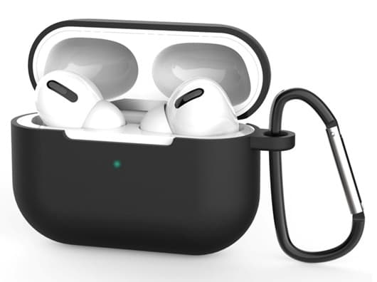 Silikoneskal med krog til Airpods Pro, Svart
