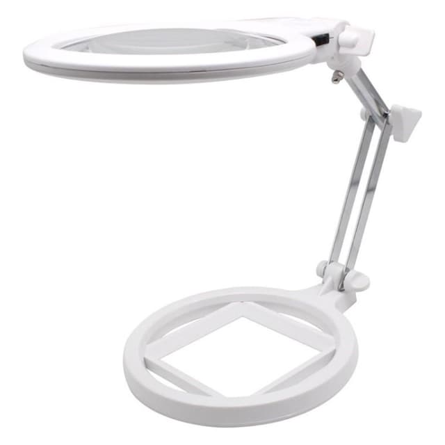 Hopfällbart stort förstoringsglas med LED lampa 2,5 x 130mm