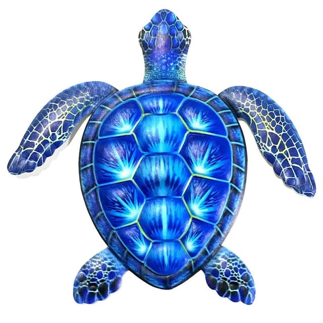 Skildpadde Vægskilt Have Ornament 30,3x28x1,8cm - Blå