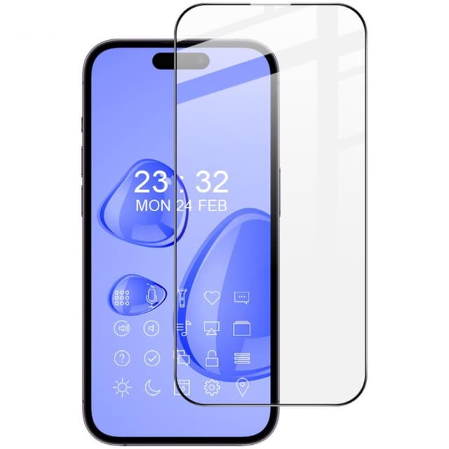 iPhone 14 Pro Max IMAK Pro+ Heltäckande Härdat Glas Svart Ram