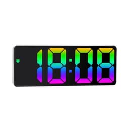 LED-klokke elektronisk digital vekkerklokke fargerik 12/24H skjerm