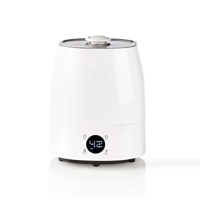 Nedis Air luftfugter | 110 W | Med kold og varm tåge | 5.5 l | Hygrometer | Timer | Velegnet til rum op til: 50 m² | Grå / Hvid