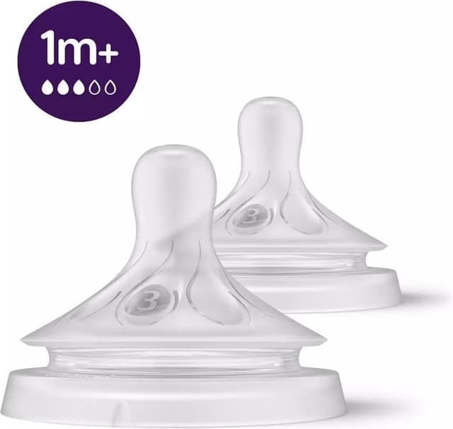 Avent SCY963/02 Natural Response nappflaska, flöde 3, 1 månad+, förpackning med 2 st