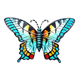 Butterfly Vægskilt Have Ornament 18,5x0,3x12cm - Blå