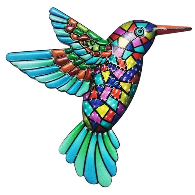 Bird Hummingbird Veggklistremerke Hagepynt 12x13,5cm - Blå