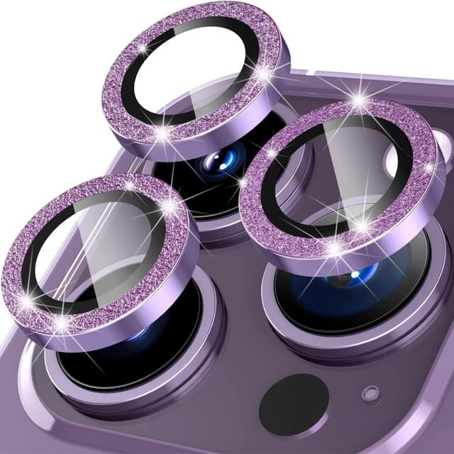 Kameralinse til iPhone 15 Pro/15 Pro Max Glitter