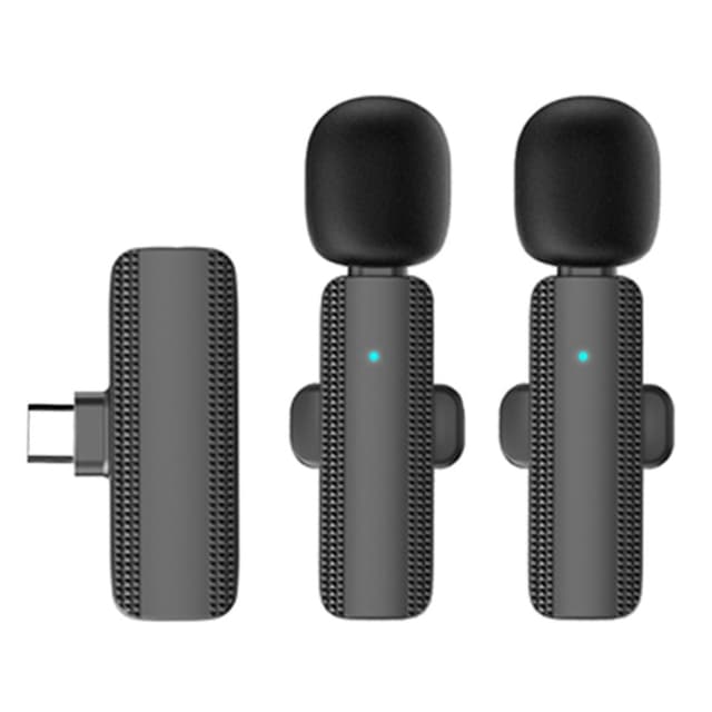 Lavalier trådløs lapelmikrofon og mottaker for USB-C 2 +1