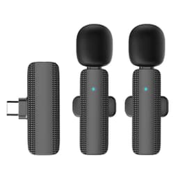 Trådlös Lavalier Lapel Mikrofon & Mottagare för USB-C 2 +1