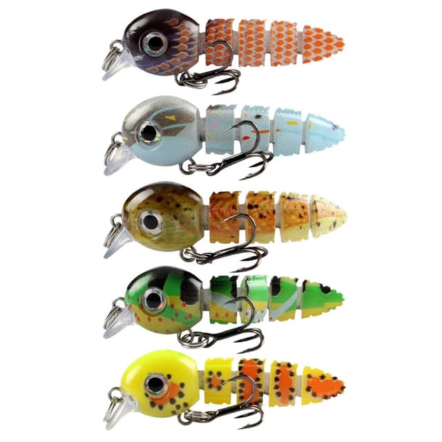 5 st Fiskedrag bete naturtrogen Crankbait med förvaringslåda
