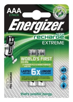 Laddningsbara NiMH-batteri AAA 1.2 V Extreme 800 mAh 2-Blister