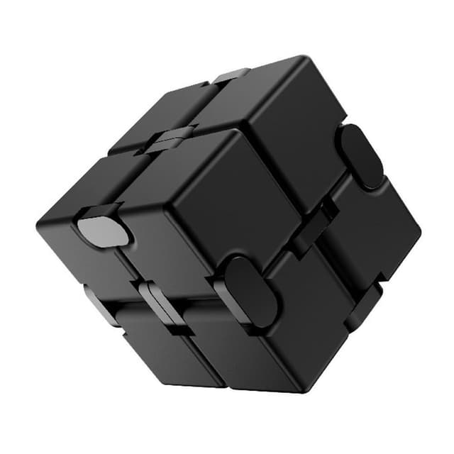 Fidget Spinner Relaxation Infinite Cube Metall Flip Cube - Svart