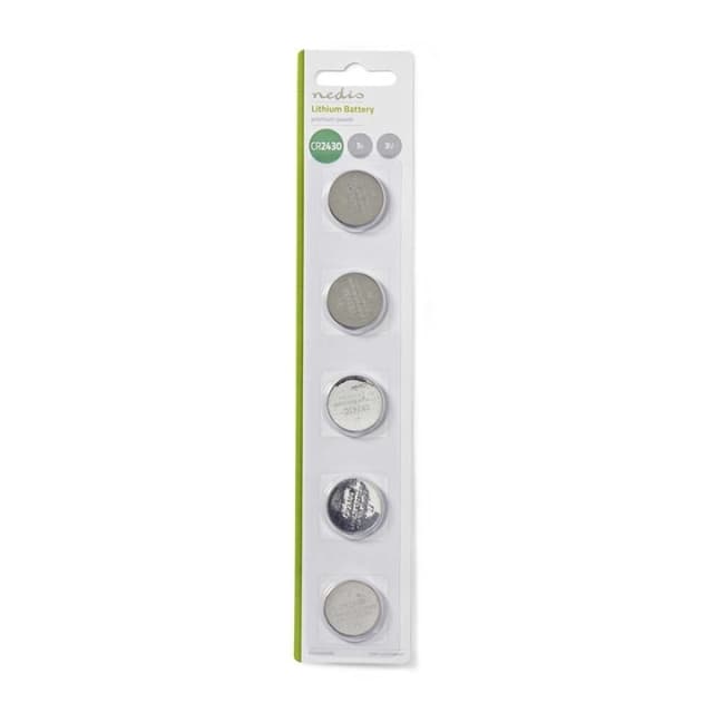 Nedis Lithium knappcellsbatteri CR2430 | 3 V DC | 5-Blister | Silver