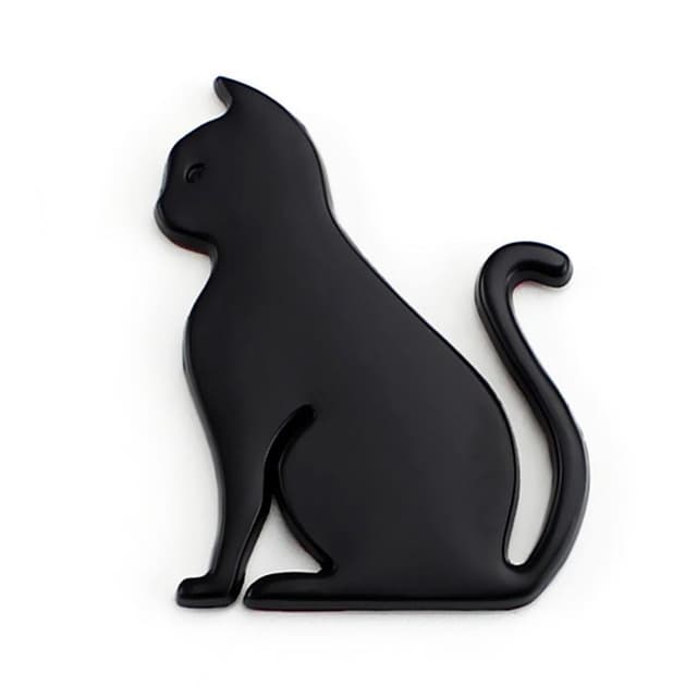 Metall Katt Sticker Bildekal Självhäftande Dekoration - Svart