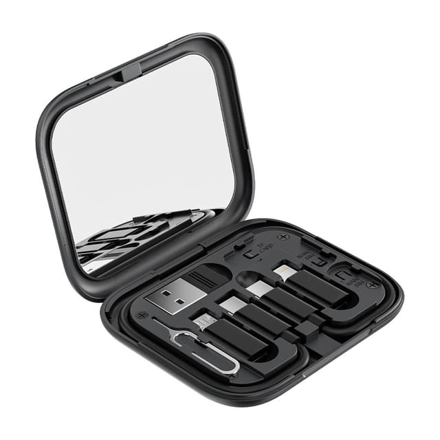 TOOCKI USB-C–USB-C-kaapeli USB+iP+Mikro-USB-sovittimen kotelo