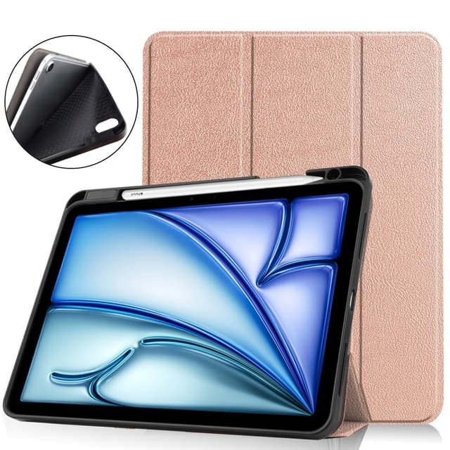 Till iPad Air 11 (2024) Slim fit tri - fold fodral Pennfack - RoseGold