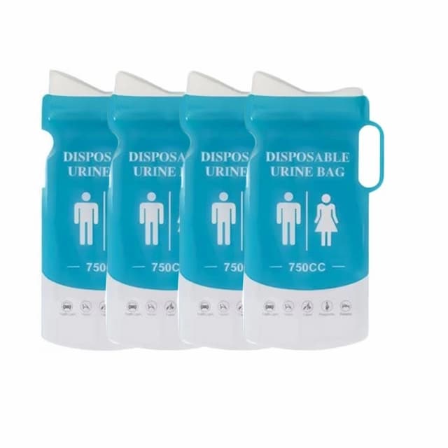 4 stk 750 ml biltissefri nødurinpose Engangs campingstrømpe