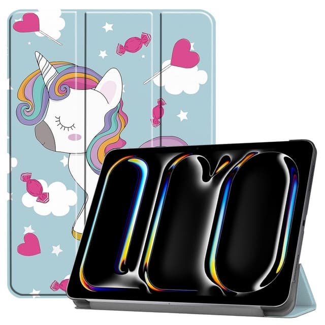 Till iPad Pro 11 (2024) Slim fit tri - fold fodral - Unicorn
