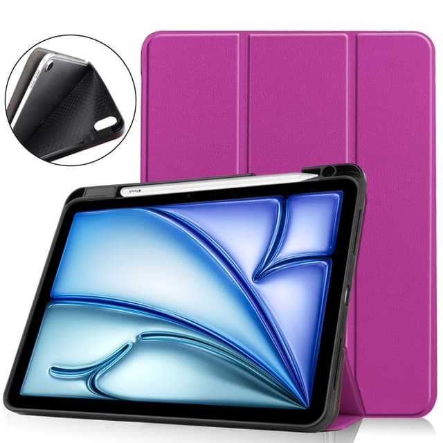 Til iPad Air 11 (2024) Slim Fit Trifoldbart deksel Pennebrett - Lilla