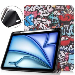 iPad Air 11 (2024) Kolminkertainen Teline Tabletin Suojakuori Kynäpidikkeellä - Graffiti
