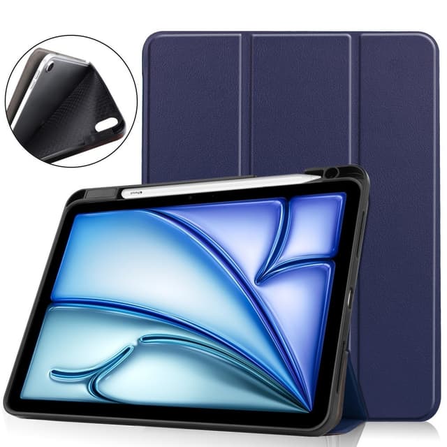 Til iPad Air 11 (2024) Slim Fit Tri-Foldbart Pennebrett - Mørkeblå