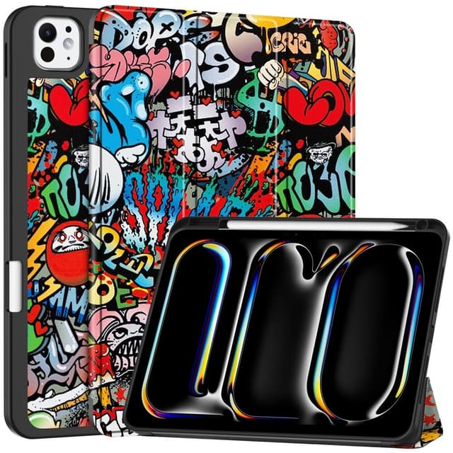Till iPad Pro 11 (2024) Slim fit tri-fold fodral Pennfack - Graffiti