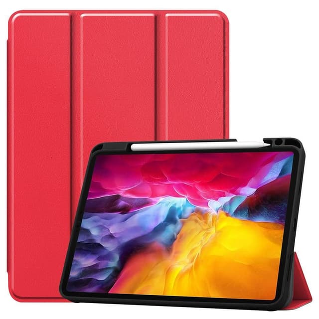 iPad Pro 11 2021 Slim Fit Trifoldbart Deksel - Rød