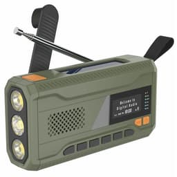 Solar Power Handvev DAB FM Radio Ficklampa 4500mAh Power Bank