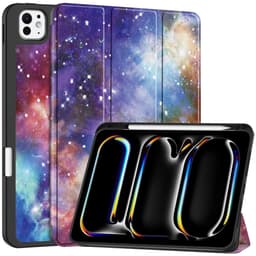 Til iPad Pro 11 (2024) Etui Tre-fold Stativ Tablet Cover med Pen Holder - Galaxy