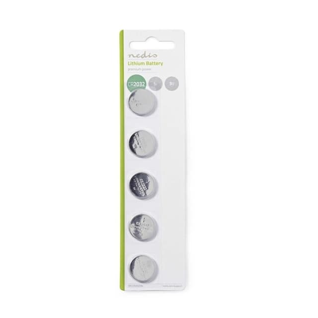 Nedis Lithium knappecellebatteri CR2032 | 3 V DC | 5-Pakke