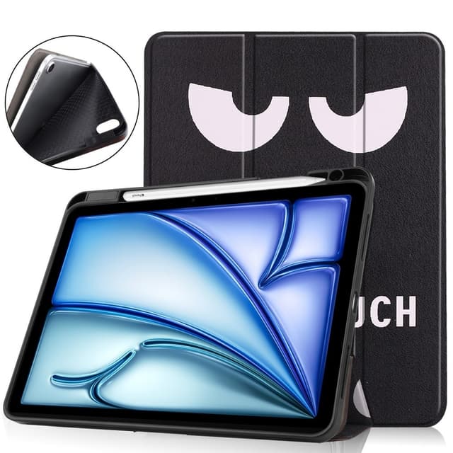 iPad Air 11 (2024) Kolminkertainen Teline Tabletin Suojakuori Kynäpidikkeellä - Don't Touch