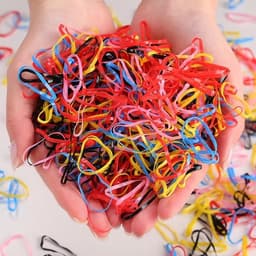 2000-pack Hårsnoddar för barn, Flerfärgad