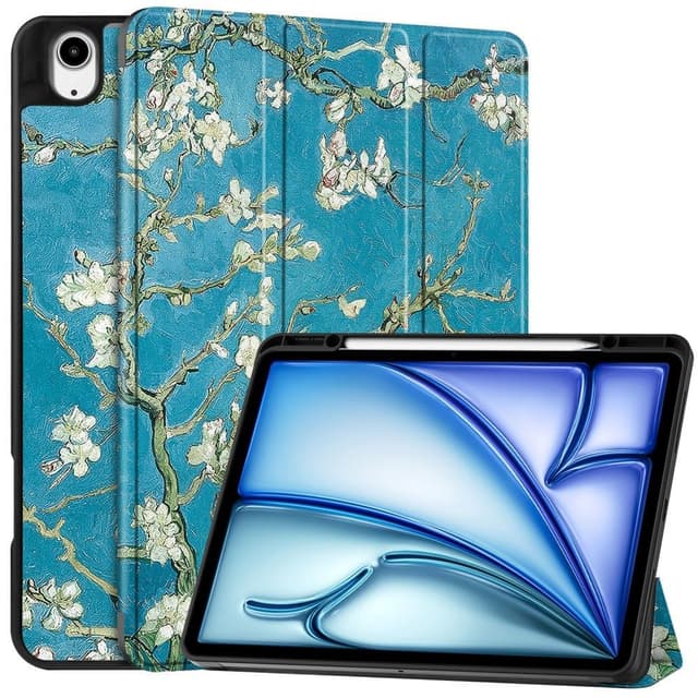 iPad Air 13 (2024) Kolminkertainen Teline Tabletin Suojakuori Kynäpidikkeellä - Blossom